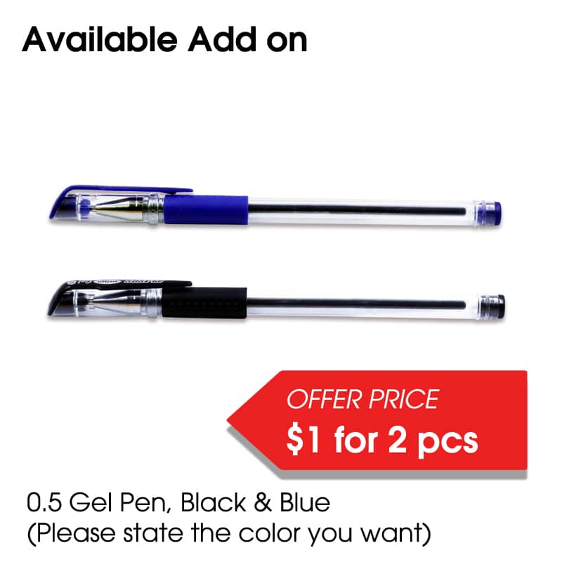 2x Gel Pen - Black/Blue [color in memo]
